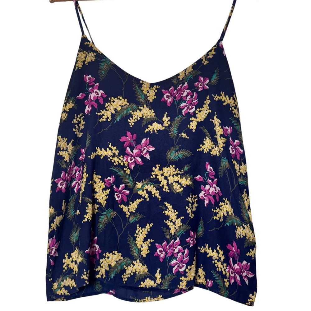 Gap Navy Floral Print Cami Tank Top‎ Women's Size Medium Adjustable Straps